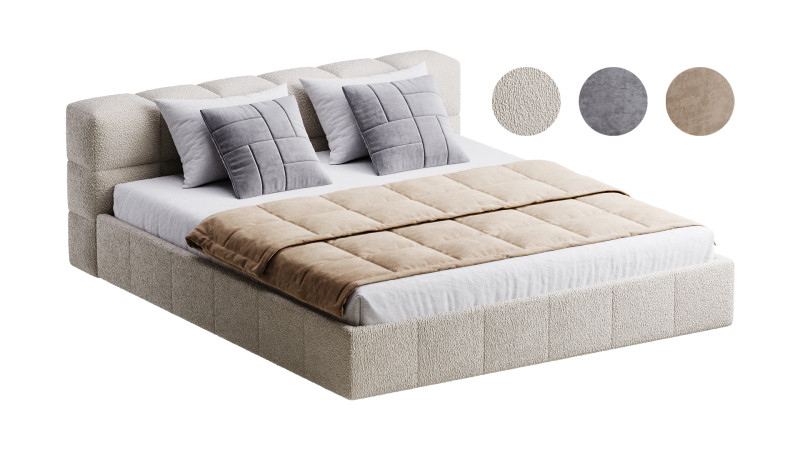 Квадратная кровать Basso 3D Модель .c4d .max .obj .3ds .fbx .stl .blend 