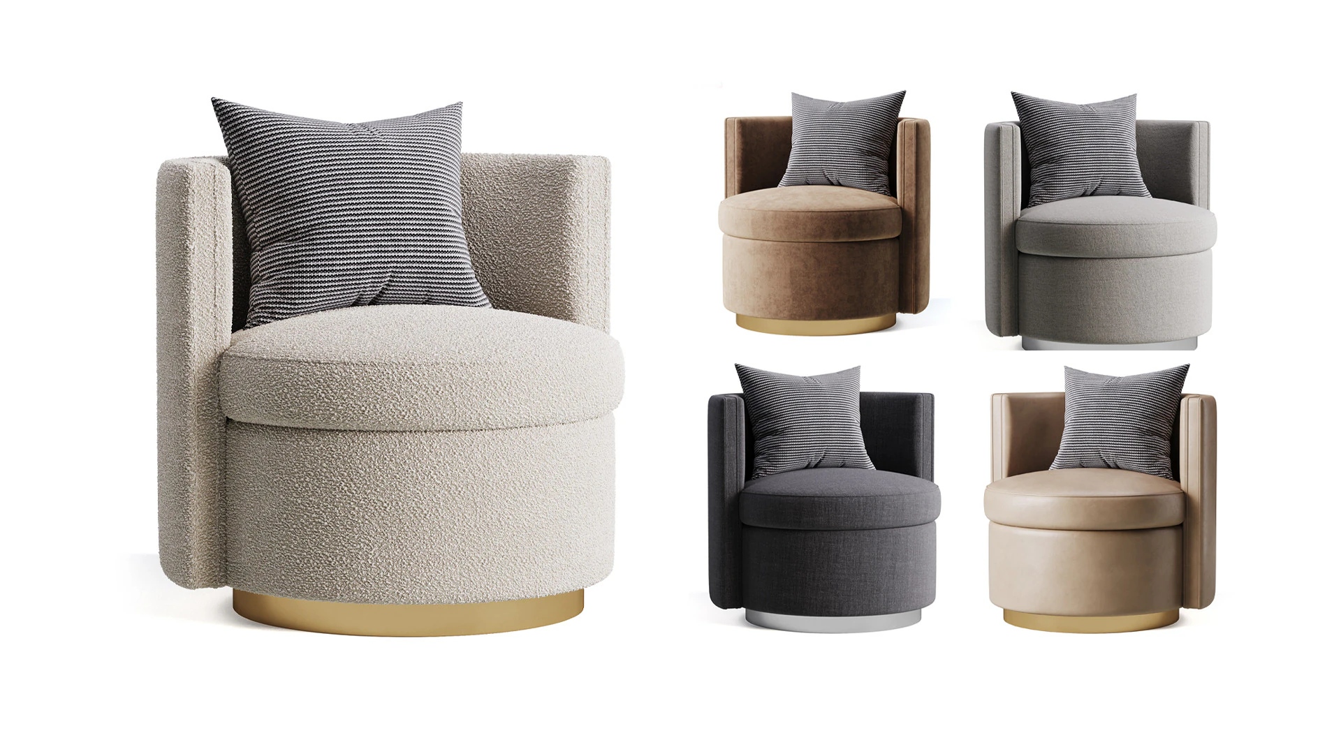 Kursi Putar Amanda Model 3D .c4d .max .obj .3ds .fbx .stl .blend