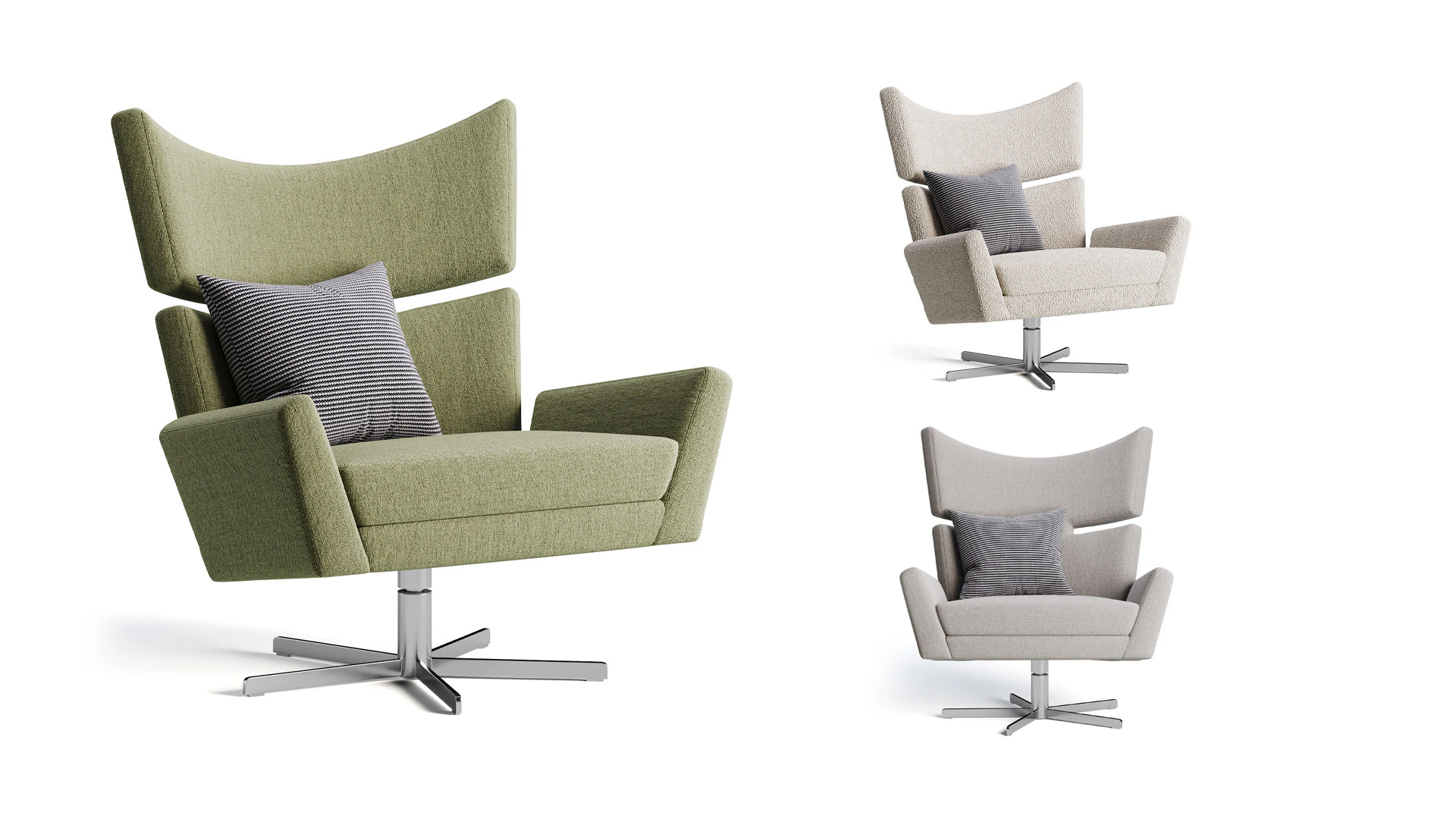 Sedia Girevole Eduardo Modello 3D .c4d .max .obj .3ds .fbx .stl .blend 