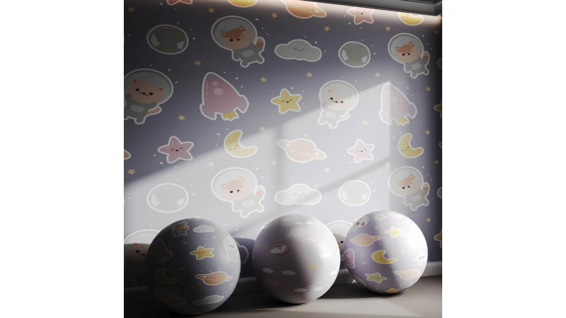 kertas dinding 22 Model 3D .c4d .max .obj .3ds .fbx .stl .blend 