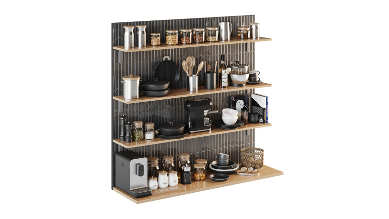 Кухонные аксессуары 01 3D Модель .c4d .max .obj .3ds .fbx .stl .blend