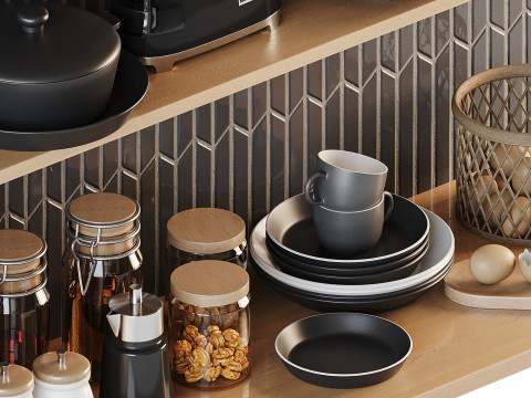 Кухонные аксессуары 01 3D Модель