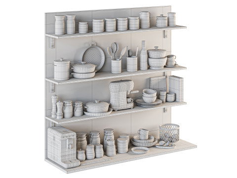 Кухонные аксессуары 01 3D Модель