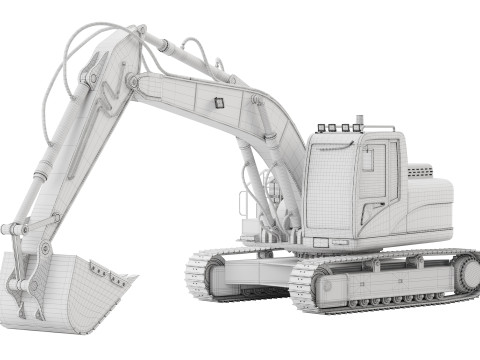SY245H Tracked Excavator 3D Model