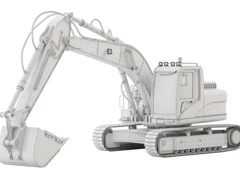 Escavatore cingolato SY245H Modello 3D