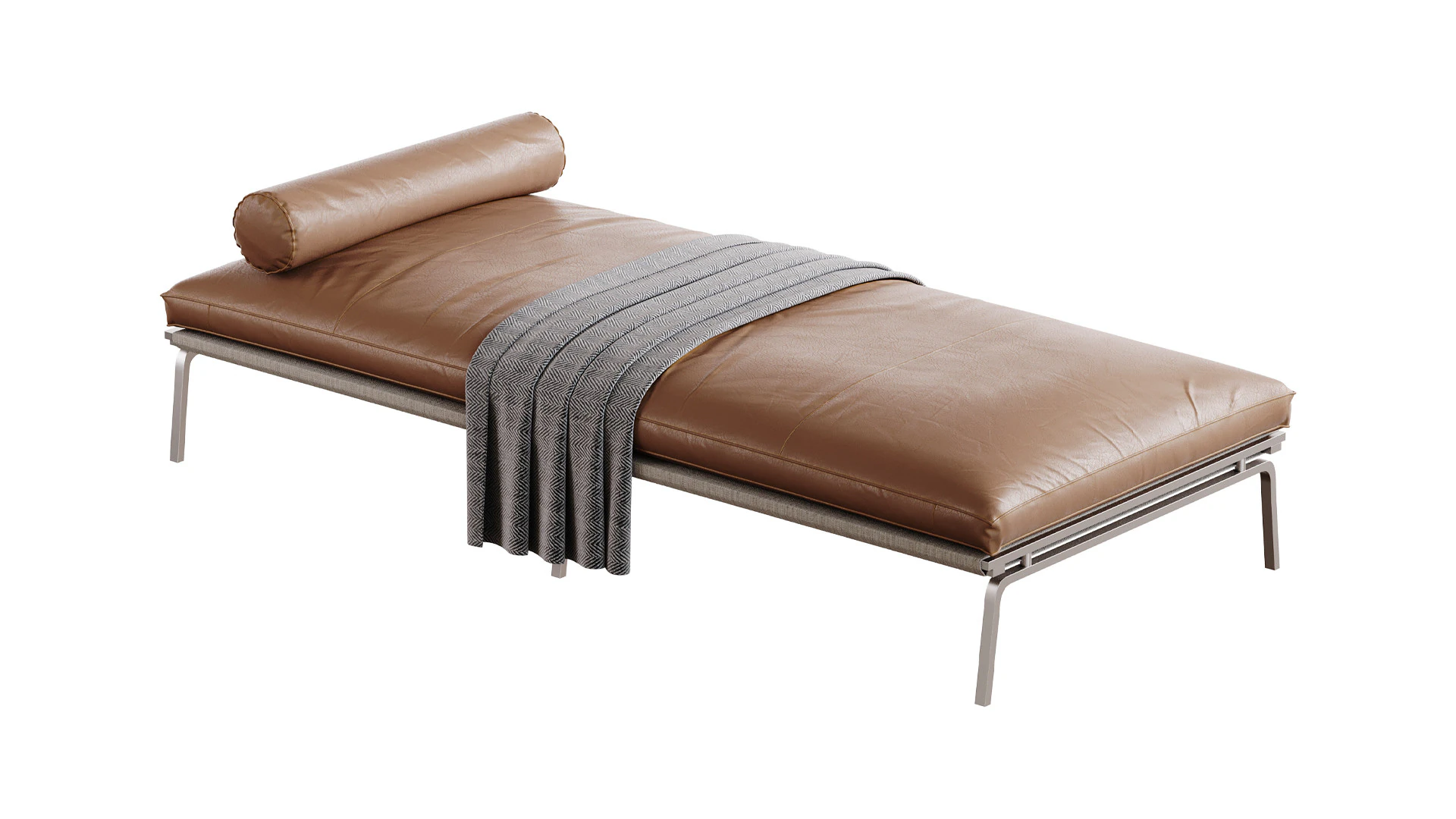 Divano letto imbottito in pelle Modello 3D .c4d .max .obj .3ds .fbx .stl .blend 