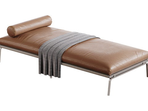 Espregui&ccedil;adeira estofada de couro Modelo 3D