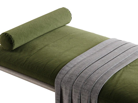 Divano letto imbottito in pelle Modello 3D