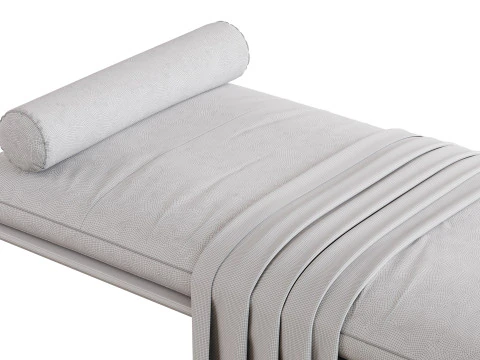 Divano letto imbottito in pelle Modello 3D