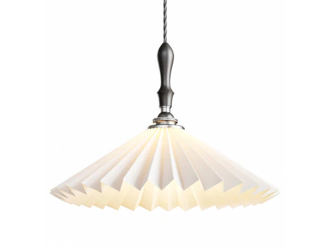 Вінтажна плісирована підвісна люстра з абажуром 3D Модель