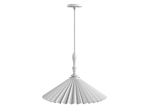 Lustre vintage com abajur pendente plissado Modelo 3D