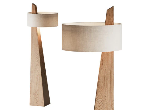 わびさびスタイルのフロアランプ 3Dモデル