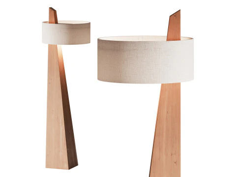 わびさびスタイルのフロアランプ 3Dモデル