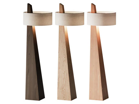 わびさびスタイルのフロアランプ 3Dモデル