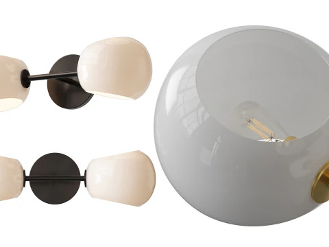 Lampada da toeletta in vetro Xaviero Modello 3D