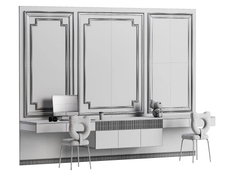 Рабочее место для детей 12 3D Модель