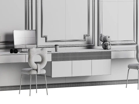 Рабочее место для детей 12 3D Модель