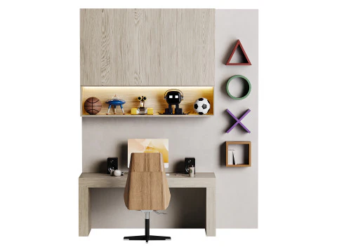 Рабочее место для детей 22 3D Модель