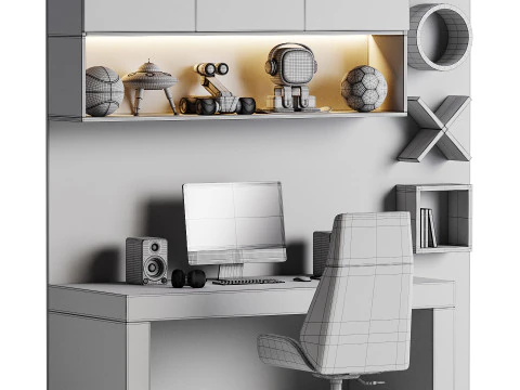 Рабочее место для детей 22 3D Модель