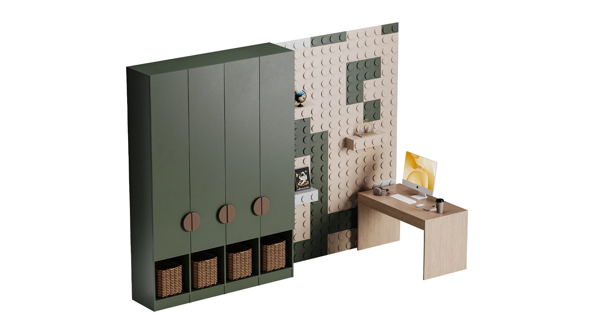 Luogo di lavoro per i bambini 26 Modello 3D .c4d .max .obj .3ds .fbx .stl .blend