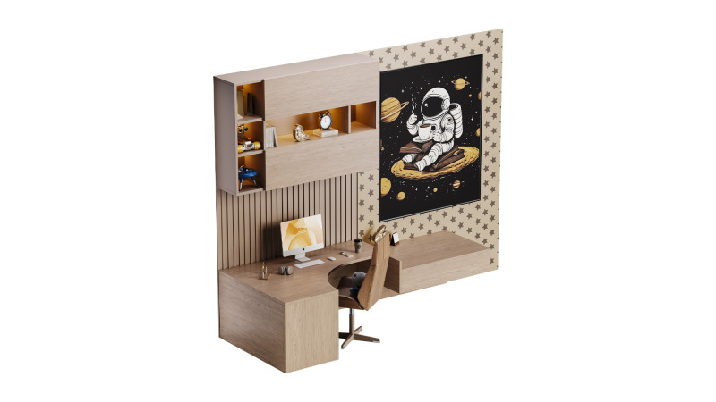 Рабочее место для детей 27 3D Модель .c4d .max .obj .3ds .fbx .stl .blend 