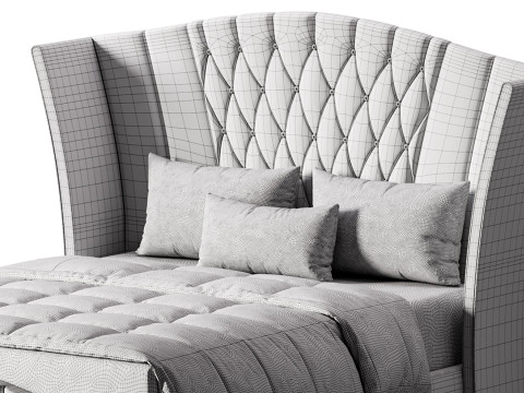 Tempat Tidur Berlapis Camerone Modern Aahed Model 3D