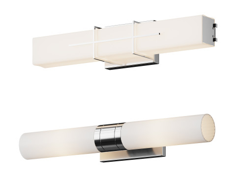 Cydney Vanity Light e arandela de vidro opala Malika Modelo 3D