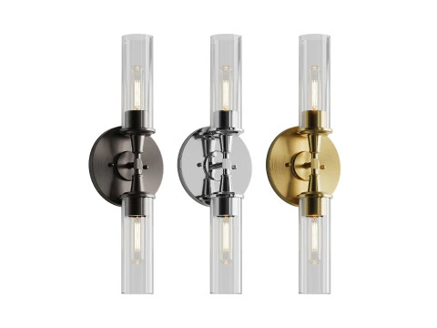 Doppelkugel-Glasleuchte 3D Modell