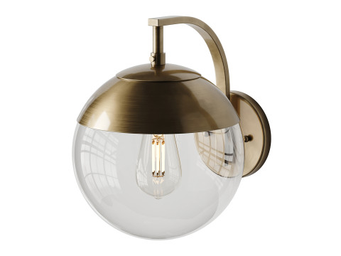 Aplique de globo transparente Mid-Century Modelo 3D