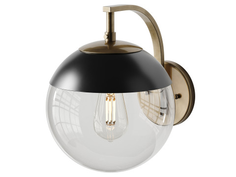 Przezroczysty kinkiet w kształcie kuli z połowy wieku Model 3D