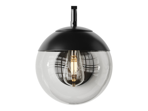 Przezroczysty kinkiet w kształcie kuli z połowy wieku Model 3D