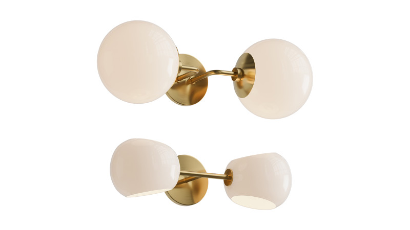 ミニマリストグローブ燭台とザビエロガラスバニティライト 3Dモデル .c4d .max .obj .3ds .fbx .stl .blend 