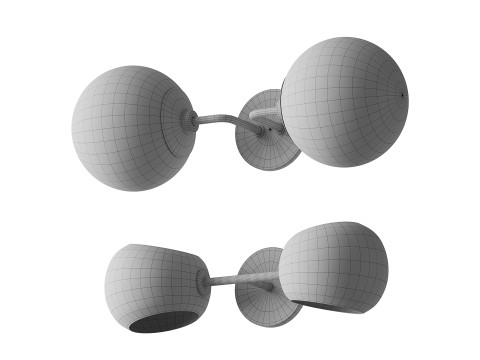 ミニマリストグローブ燭台とザビエロガラスバニティライト 3Dモデル