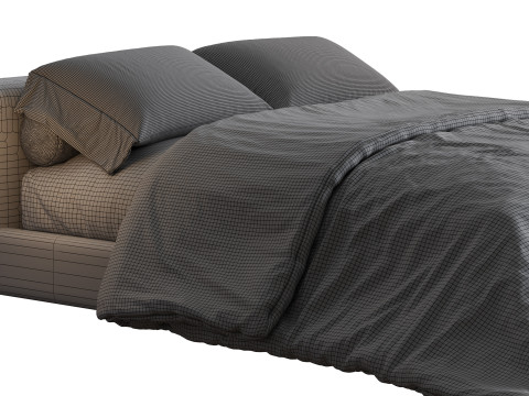 ミニマルなモダンなベッド 3Dモデル