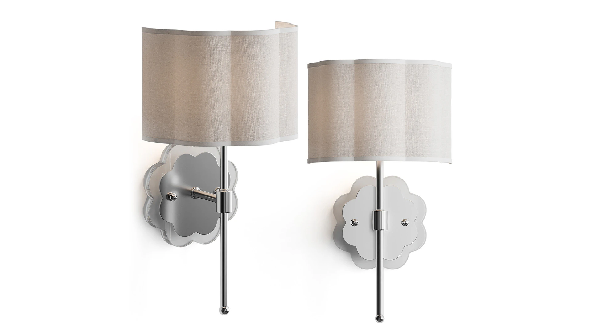 Sconce con paralume a margherita smerlato Modello 3D .c4d .max .obj .3ds .fbx .stl .blend
