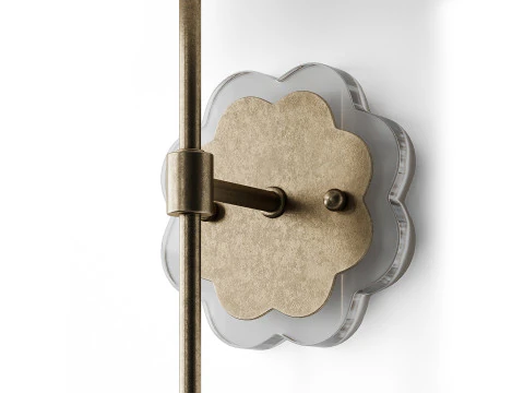 Sconce con paralume a margherita smerlato Modello 3D