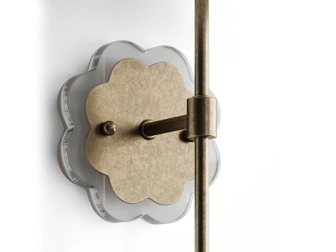 Sconce con paralume a margherita smerlato Modello 3D