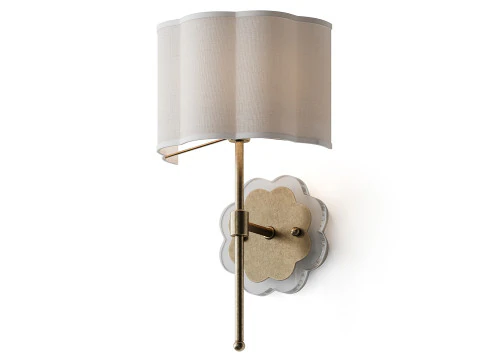 Sconce con paralume a margherita smerlato Modello 3D