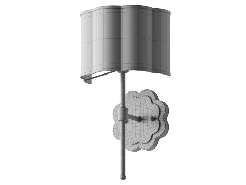 Sconce con paralume a margherita smerlato Modello 3D