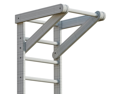 Tembok Swedia dengan Horizontal Bar Sport 1-220 Model 3D