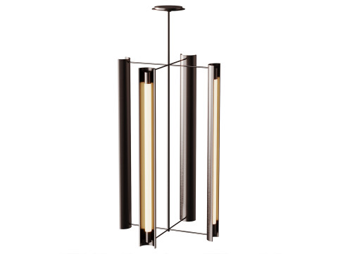 Luminaire suspendu haut &agrave; quatre lumi&egrave;res Carson Modèle 3D