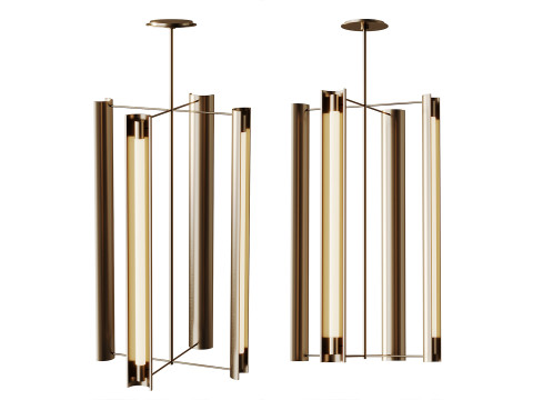 Lampadario alto a quattro luci Carson Modello 3D