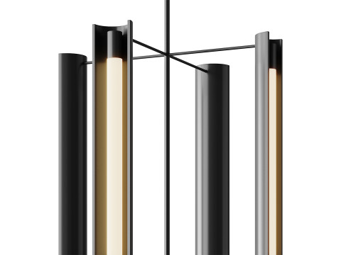 Lampadario alto a quattro luci Carson Modello 3D