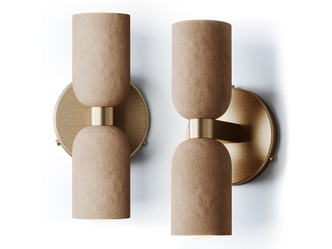 Aplique de pared de cer&aacute;mica arriba abajo Modelo 3D