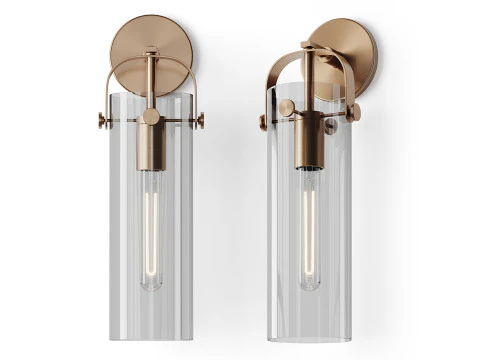 Aplique cil&iacute;ndrico delgado Modelo 3D