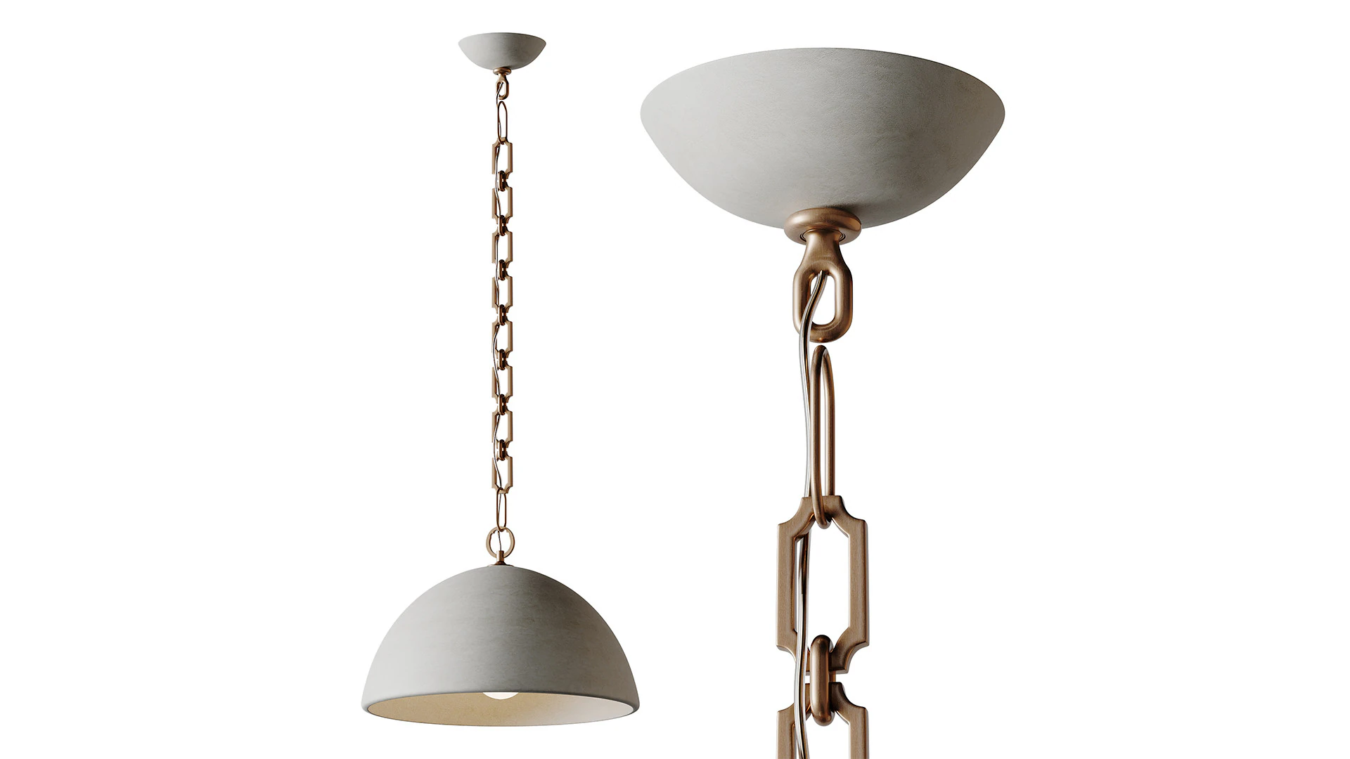 Elliot Wide Dome Pendant light 3D Model .c4d .max .obj .3ds .fbx .stl .blend 