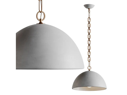 Elliot Wide Dome Pendant light 3D Model