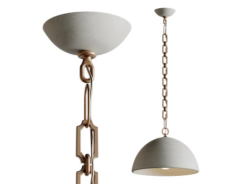 Elliot Wide Dome Pendant light 3D Model