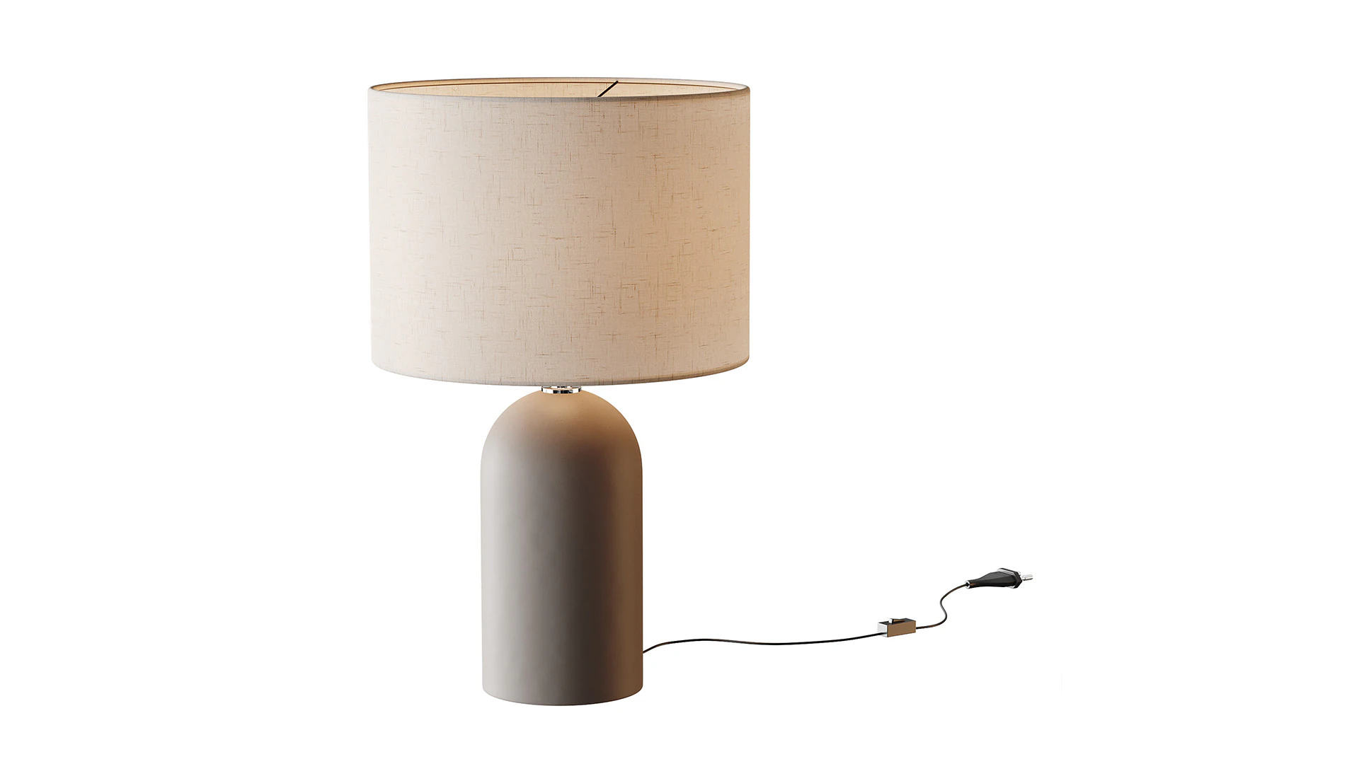 Emna Concrete and Linen Table Lamp 3D Model .c4d .max .obj .3ds .fbx .stl .blend 
