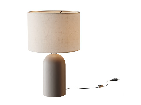 Emna Concrete and Linen Table Lamp 3D Model